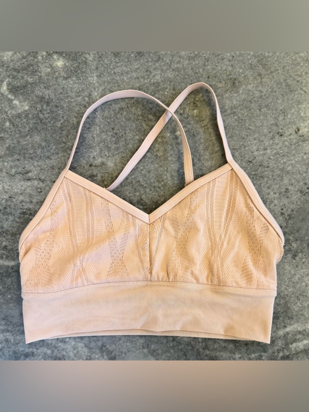 Alo Light Pink Seamless Strappy Bralette
